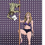 Jennifer Lopez and a sloth on a stripper's pole in a spoof of Hustlers