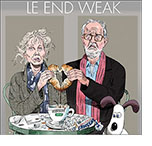 A spoof of the movie Le Week-End with stars Lindsay Duncan and Jim Broadbent at a Parisian cafe holding two semi-fresh packaged croissants together to form a heart after dunking them in a cup of Nescafé Decaf. Gromit, the animated dog, looks on.