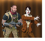 Spoof mash-up of the films Army of the Dead and Those Who Wish Me Dead with Dave Bautista as a zombie huinter with his rifle to the undead body of smoke jumper Angelina Jolie.