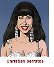 Caricature of actress Christian Serratos in Selena: The Series.