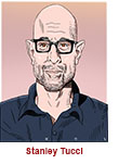 Caricature of Stanley Tucci.