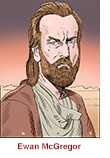 Caricature of Ewan McGregor in Obi-Wan Kenobi.