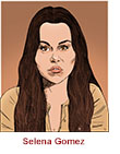 Caricature of Selena Gomez in her documentary Slelena Gomez: My Mind & Me.