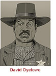 Caricature of David Oyelowo as the title character in the Paramount+ western television series Lawmen: Bass Reeves.