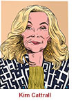 Caricature of Kim Cattrall as  makeup mogul Madolyn Addison in the TV series Glamorous by Martin Kozlowski.