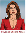 Caricature of Priyanka Chopra Jonas as Nadia Sinh in the Amazon TV spy thriller Citadel by Martin Kozlowski. 