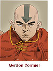 Caricature of Gordon Cormier as Aang in the fantasy TV series Avatar: The Last Airbender.
