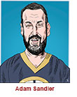 Caricature of Adam Sandler as the title character in the Netflix comedy sequel Happy Gilmore 2.