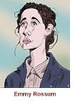 Caricature of Emmy Rossum as FBI Agent Alice Black in the Hulu thriller series Furious.