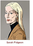 Caricature of Sarah Pidgeon as Carolyn Bessette in the FX TV bio-drama Love Story by Martin Kozlowski.